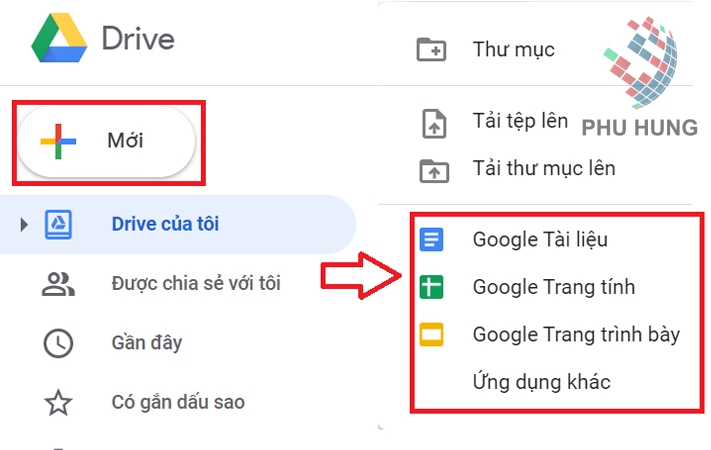 Tạo file trên Google Drive